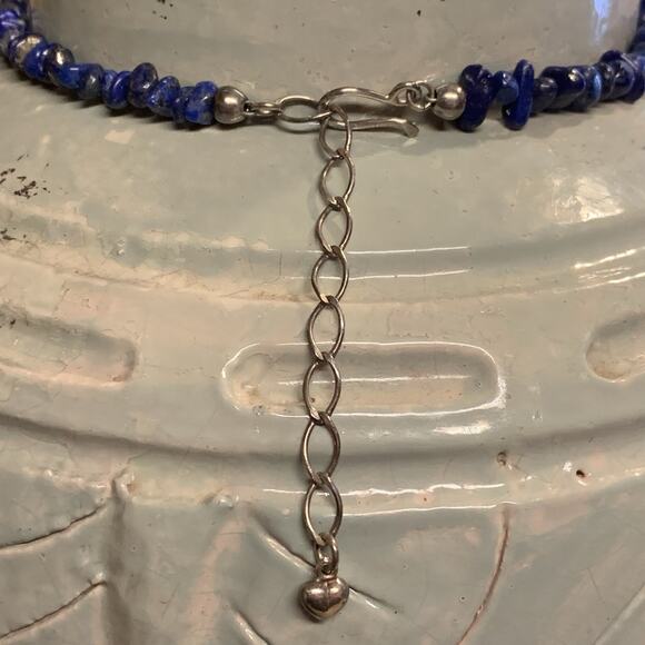 Jay King Necklace Sterling Silver and Lapis Chips by DTR - Picture 7 of 7